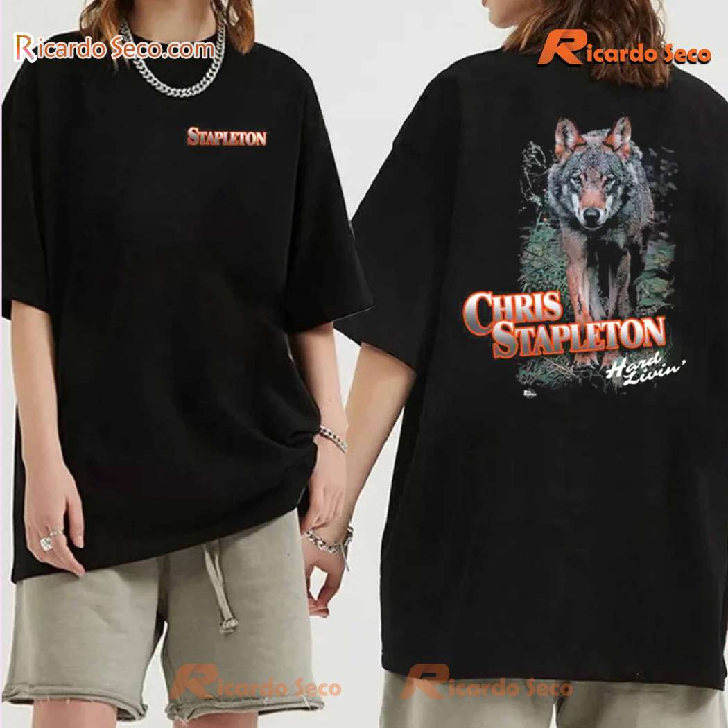 Chris Stapleton Wolf Hard Livin Gift For Fan Classic Men Shirt q7RA4Kb