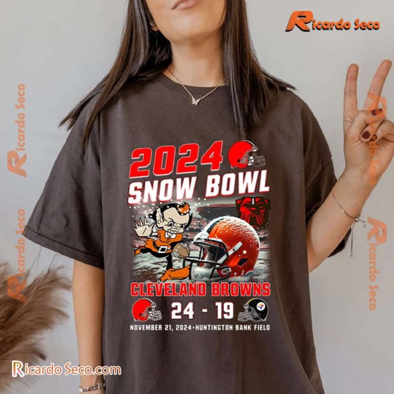 Cleveland Browns 2024 Snow Bowl Browns 24-19 Steelers T-shirt cEdObCh