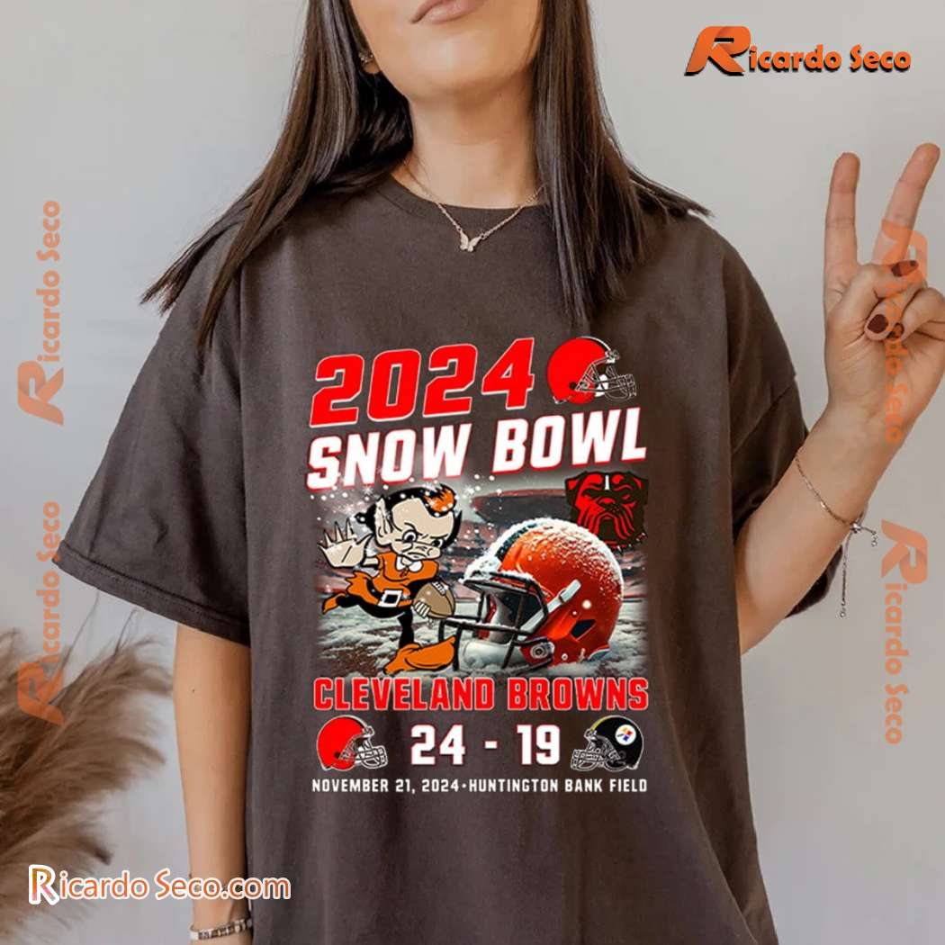 Cleveland Browns 2024 Snow Bowl Browns 24-19 Steelers T-shirt cEdObCh