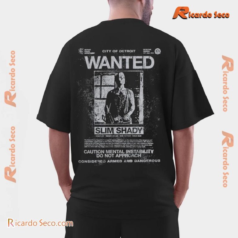 Eminem Slim Shady 'speak Of The Devil' Capsule Tdoss Wanted Poster Classic Men Shirt-a Vni9pW5