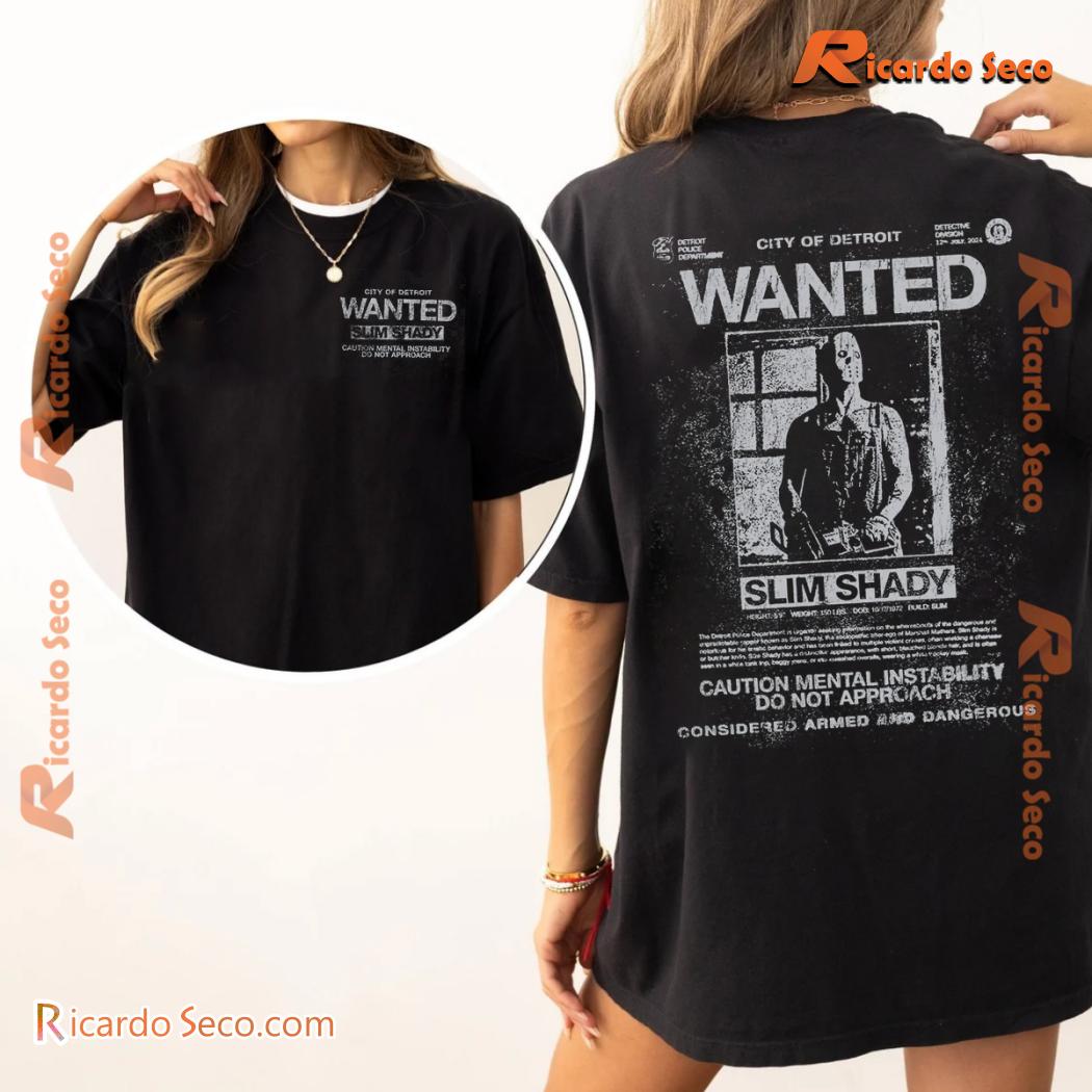 Eminem Slim Shady 'speak Of The Devil' Capsule Tdoss Wanted Poster Classic Men Shirt HarFCw0