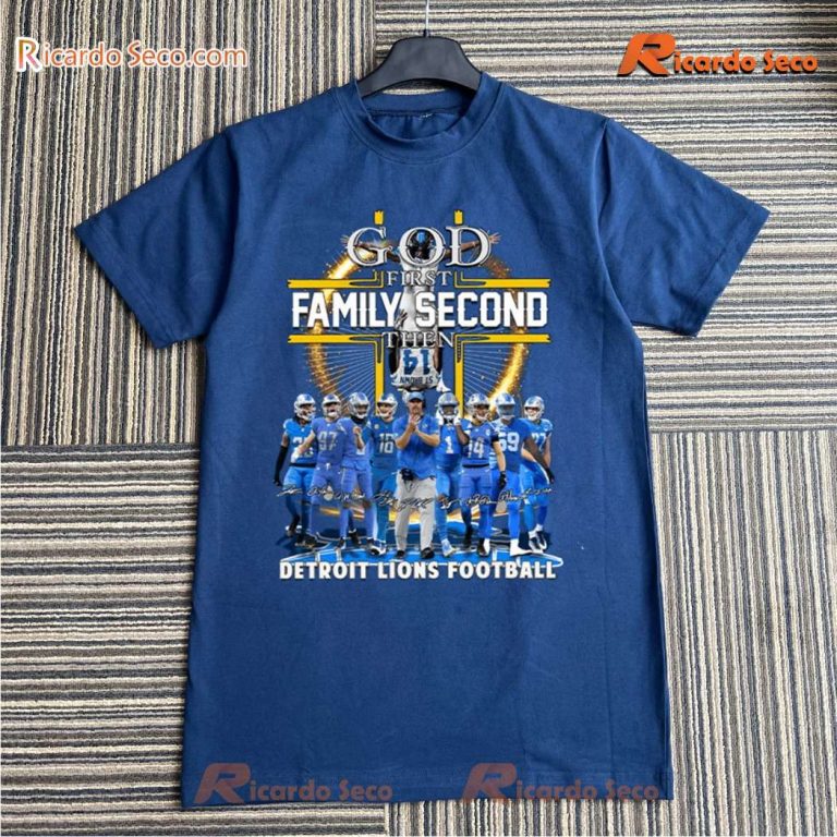 God First Family Second Then Detroit Lions Football St. Brown Headstand Unisex T-shirt-a j3cLr20