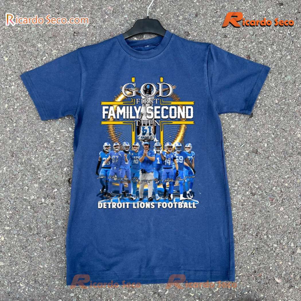 God First Family Second Then Detroit Lions Football St. Brown Headstand Unisex T-shirt 1HNj0l2