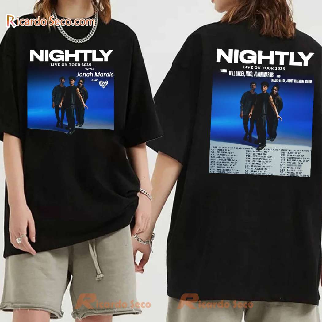 Jonah Marais Nightly Live On Tour 2025 Unisex T-shirt aHnphMF