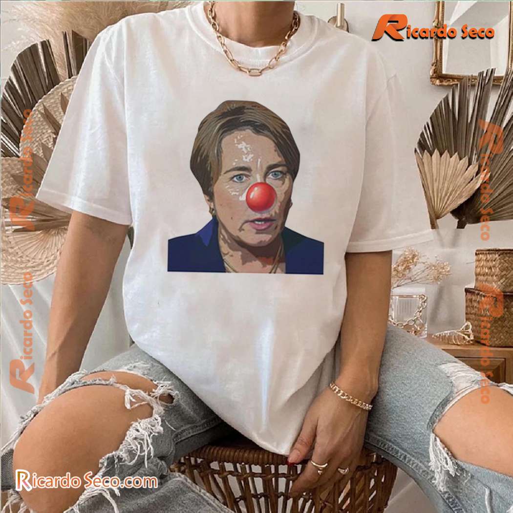 Maura Healey Cartoon Clown Nose Graphic Classic Men Shirt 1WQBge4