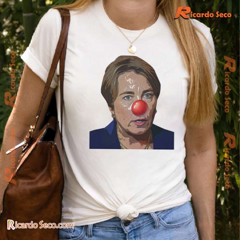 Maura Healey Cartoon Clown Nose Graphic Classic Men Shirt-a Uz4e1fj