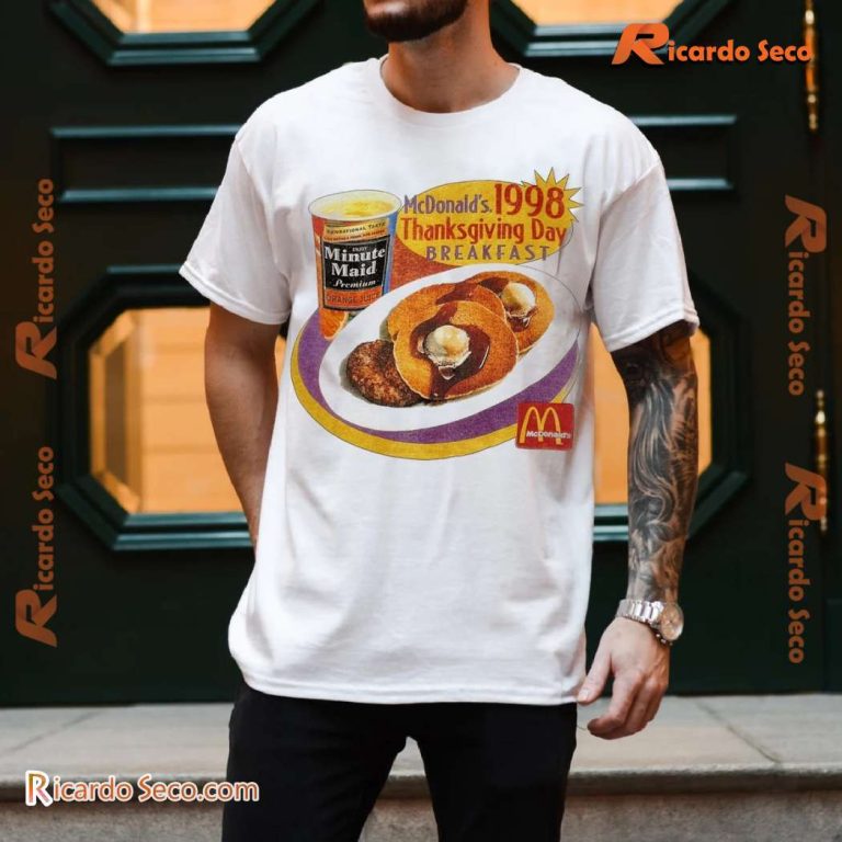 Mcdonalds 1998 Thanksgiving Day Breakfast Graphic Classic Men Shirt-a pnVx5DY