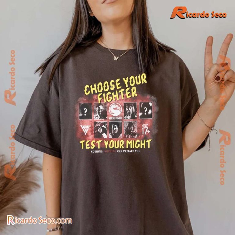 Mortal Kombat Characters Choose Your Fighter Test Your Might Classic Men Shirt-a UIz58Jh