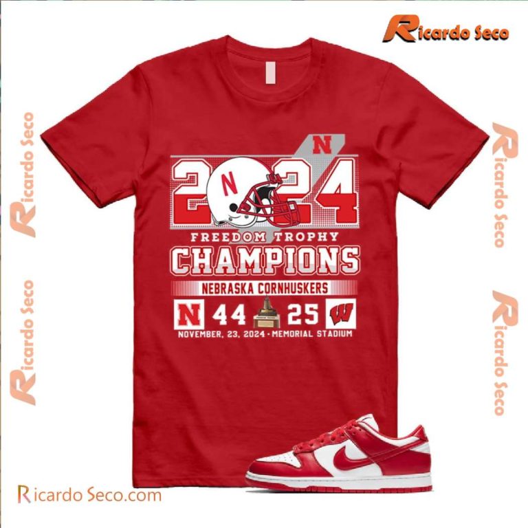 Nebraska Cornhuskers 2024 Freedom Trophy Champions Unisex T-shirt-a ZRDQS42