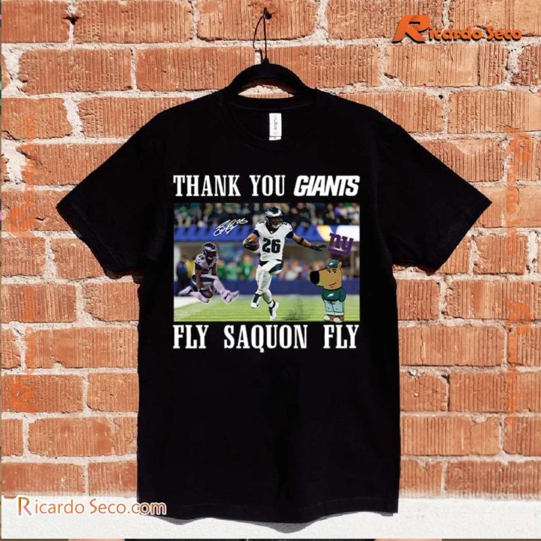 New York Giants Thank You Giants Fly Saquon Fly Chill Guy Unisex T-shirt-a Ukc3XGl