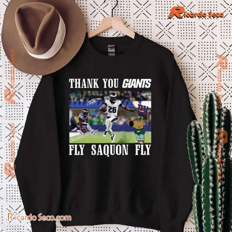 New York Giants Thank You Giants Fly Saquon Fly Chill Guy Unisex T-shirt-b L0XQPbn