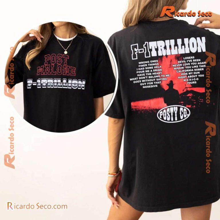 Post Malone F-1 Trillion Tracklist Gift For Fan Classic Men Shirt h9EFUoz