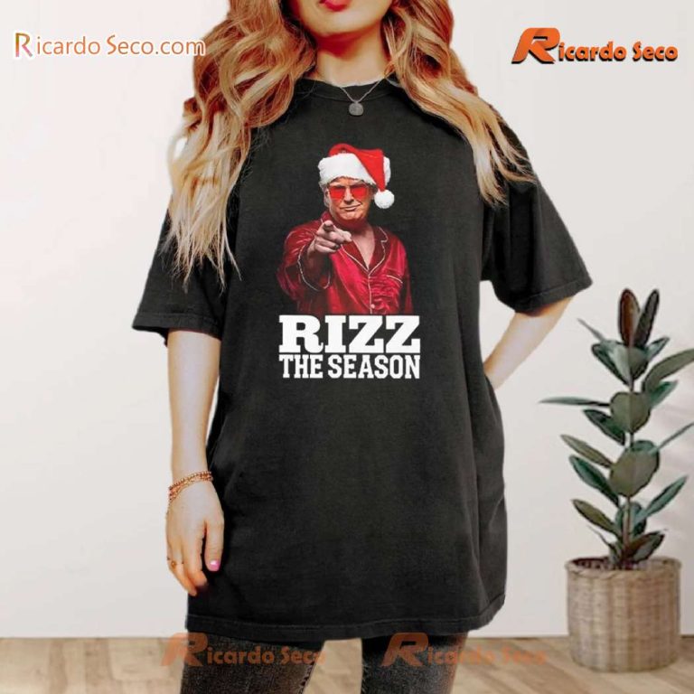 Rizz The Season Trump Christmas Santa Pajama Xmas Unisex T-shirt-a BN0JeLm