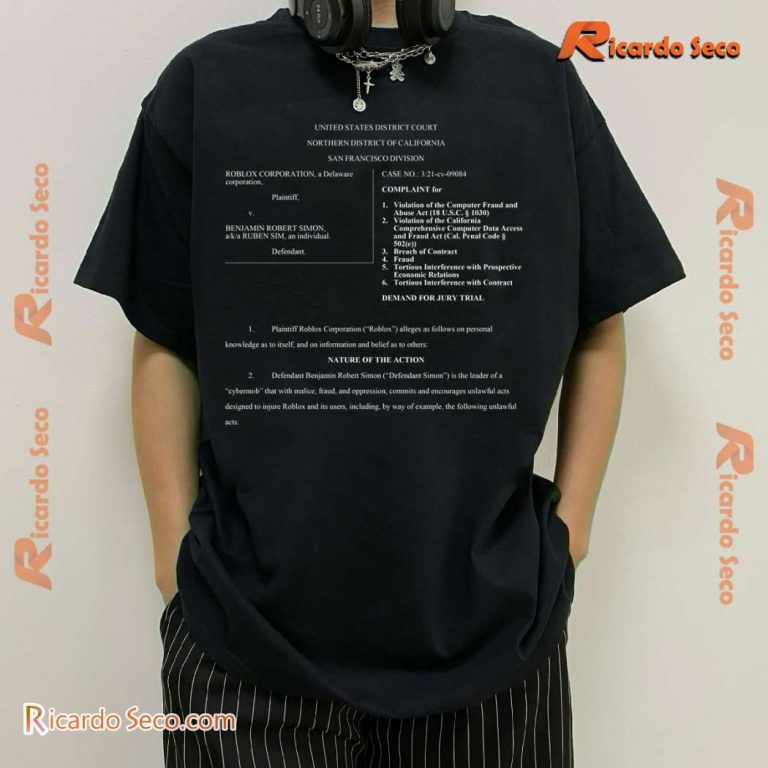 Ruben Sim The Lawsuit Roblox Corporation Classic Men Shirt-b CzeHkQN