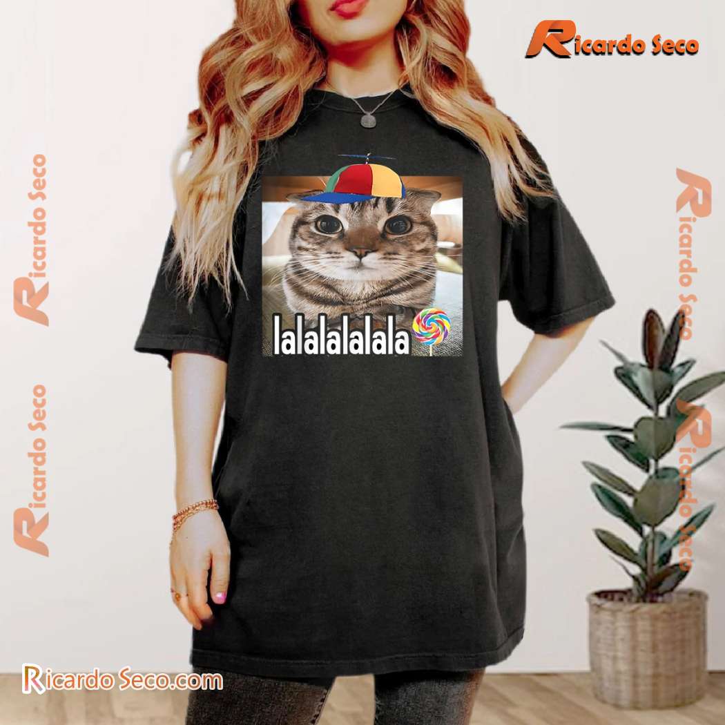 Silly Cat With Lollipop Meme Unisex T-shirt-a DYnBjG8