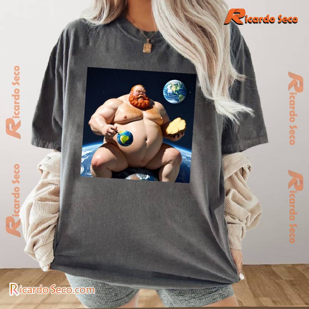 A Fat Large Ginger Man Named Caseoh Is Eating Earth Unisex T-shirt iwgkp87