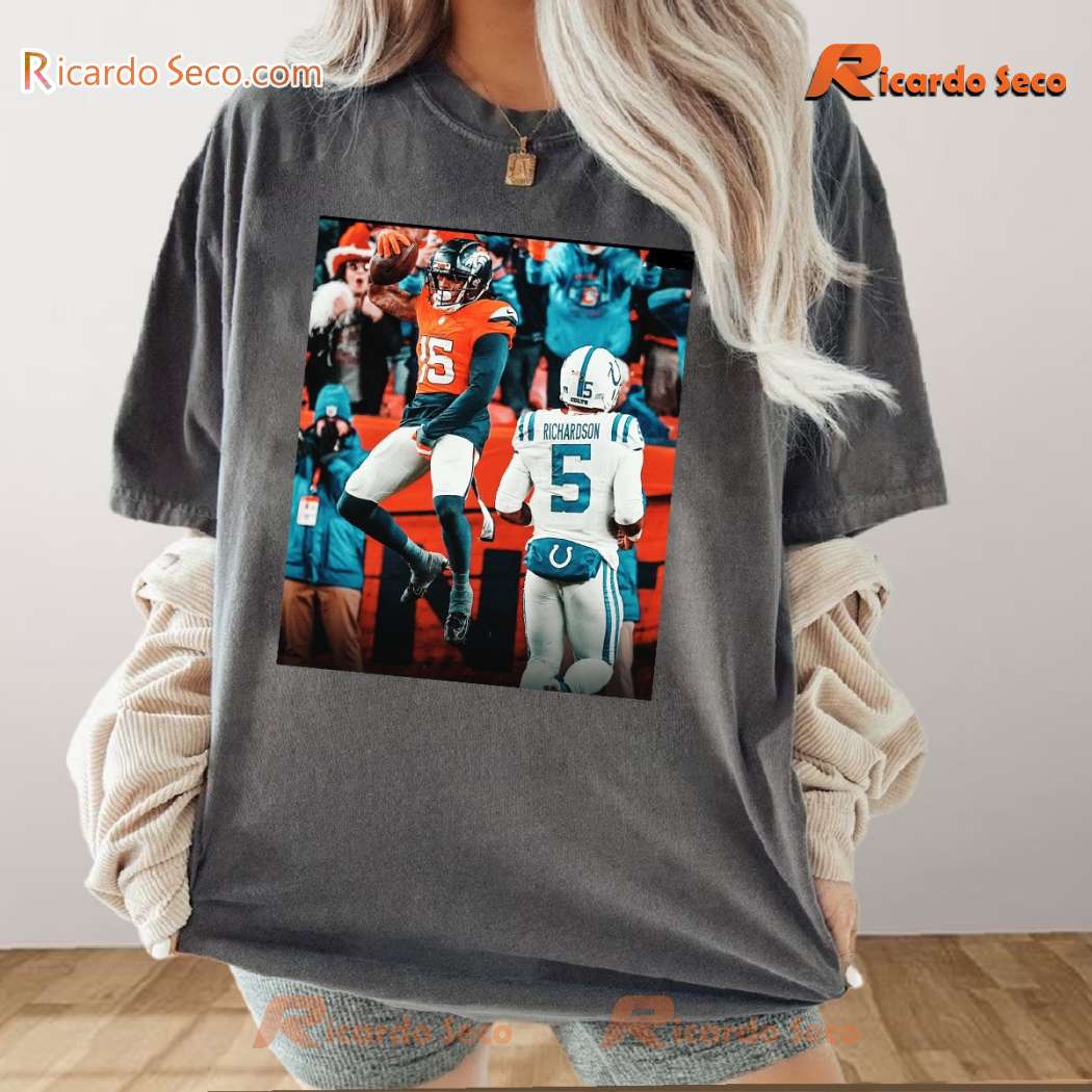 Bo Nix Denver Broncos Celebrate Victory Graphic Classic Men Shirt HF15wOu