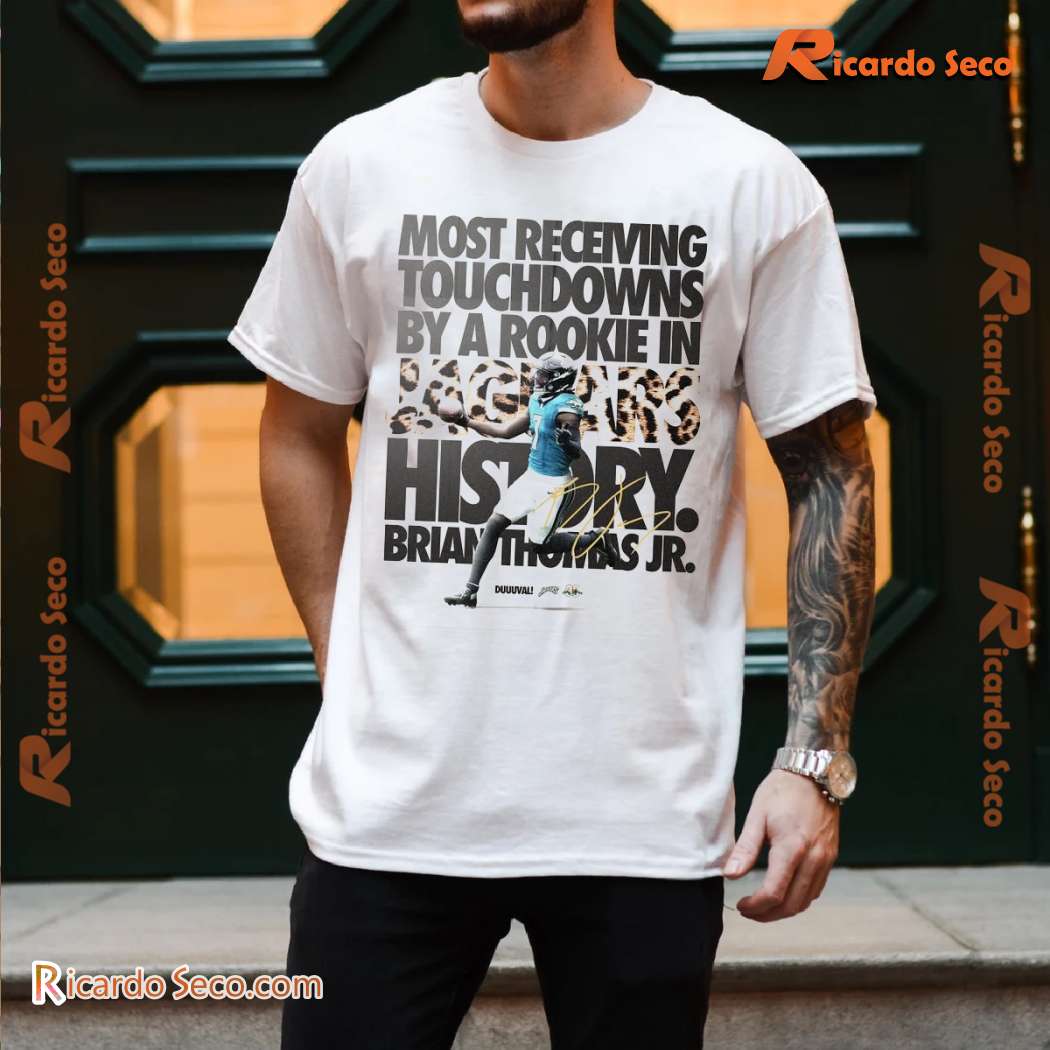 Brian Thomas Jr Most Receiving Touchdowns By A Rookie In Jaguars History Unisex T-shirt YfhyaOB