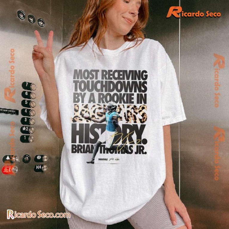 Brian Thomas Jr Most Receiving Touchdowns By A Rookie In Jaguars History Unisex T-shirt-a g6osSi1