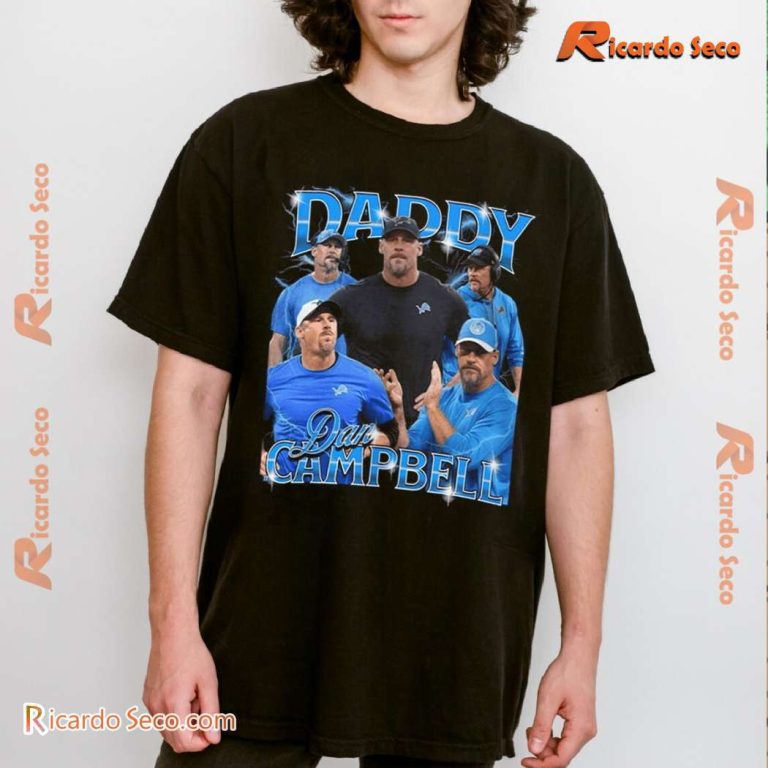 Daddy Dan Campbell Detroit Lions Vintage Graphic Classic Men Shirt-a HuFib3c