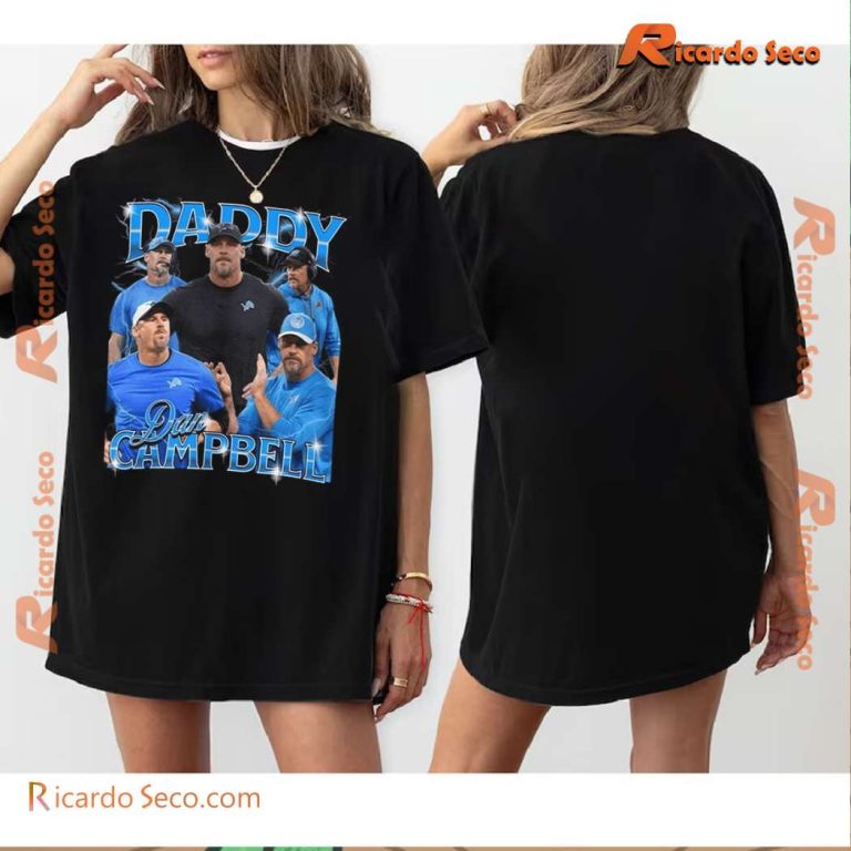 Daddy Dan Campbell Detroit Lions Vintage Graphic Classic Men Shirt-b eZn3p69