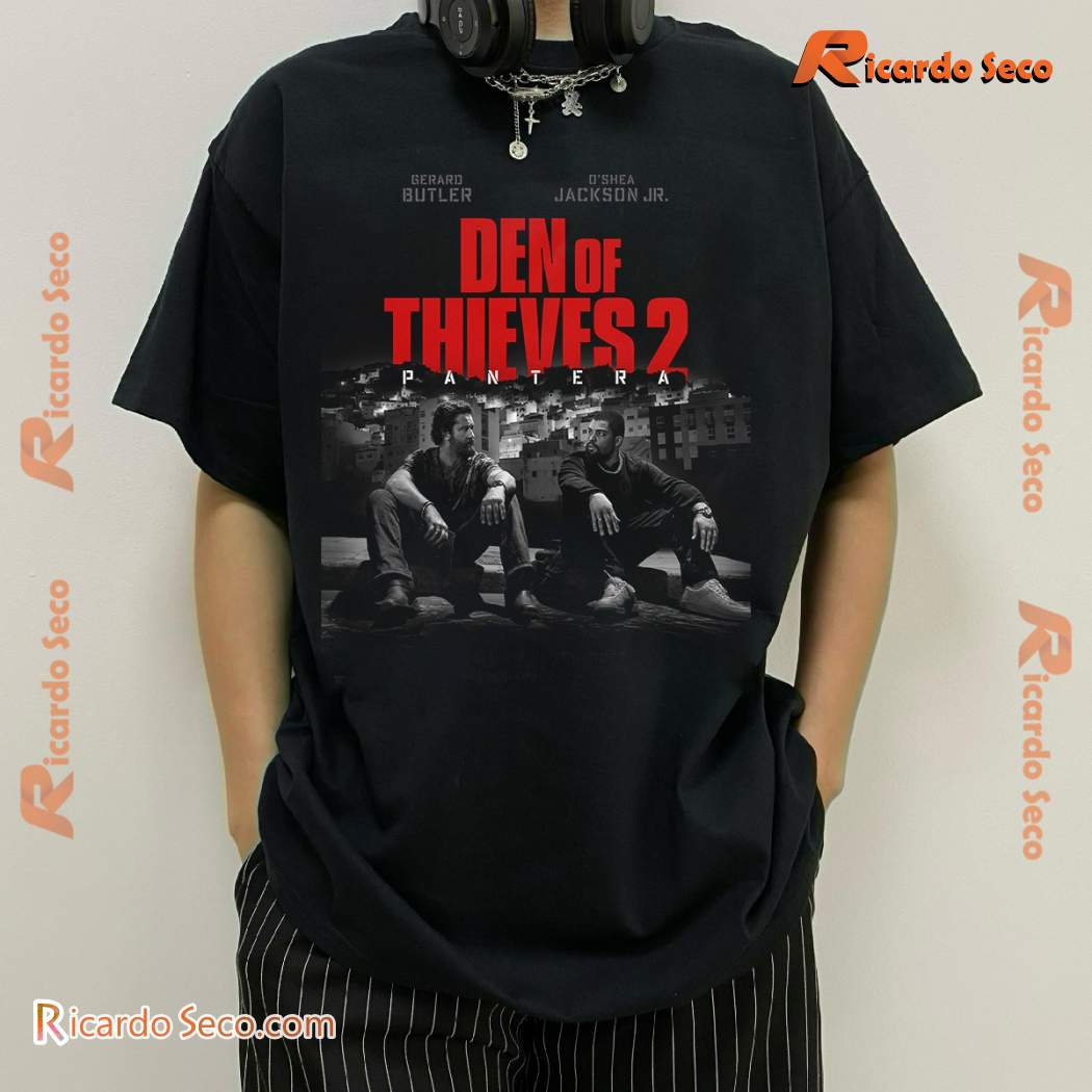 Den Of Thieves 2 Pantera Gerard Butler x O'shea Jackson Jr Graphic Classic Men Shirt opz79hy