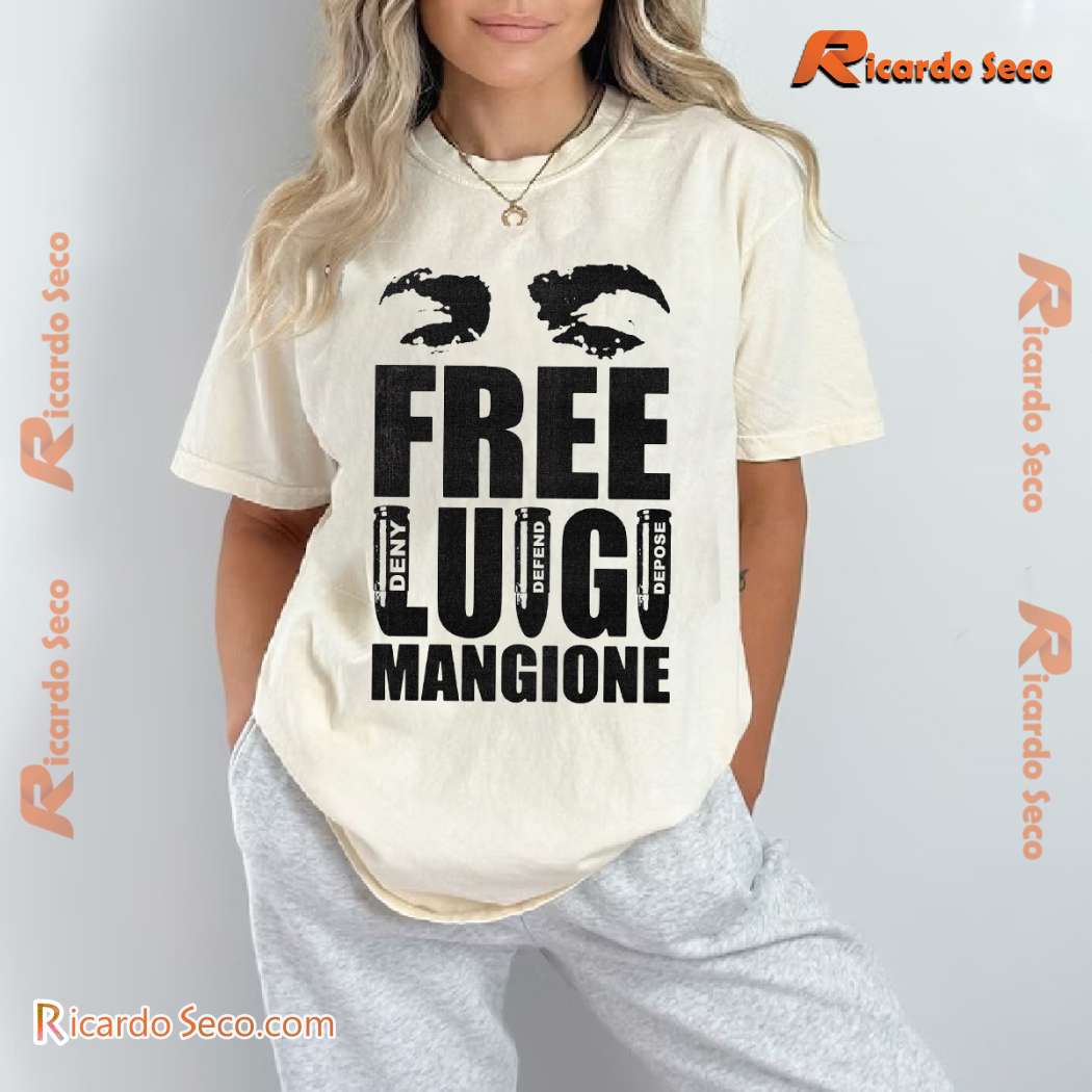 Free Luigi Mangione Deny Defend Depose Graphic Classic Men Shirt KJ3na70