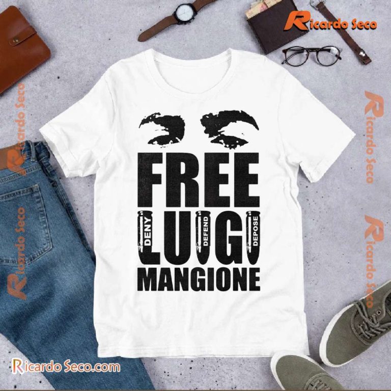 Free Luigi Mangione Deny Defend Depose Graphic Classic Men Shirt-a 81Dhka3