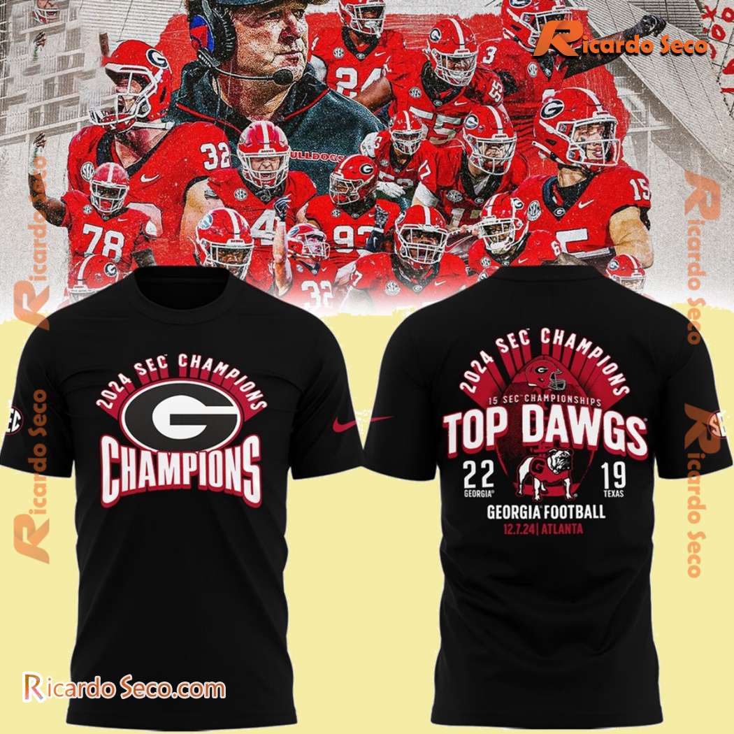 Georgia Bulldogs 2024 Sec Champion Top Dawgs Classic Men Shirt xTPpgWB