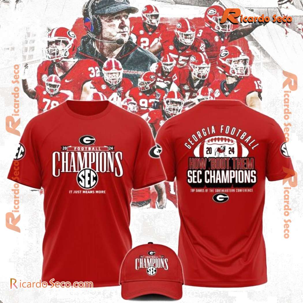 Georgia Football Champions 2024 How 'bout Them Sec Champions T-shirt dDo1HbL