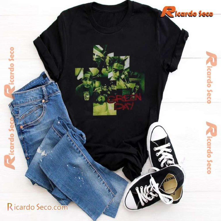 Green Day Green Photo Collage Classic Men Shirt-a yFHBQ58