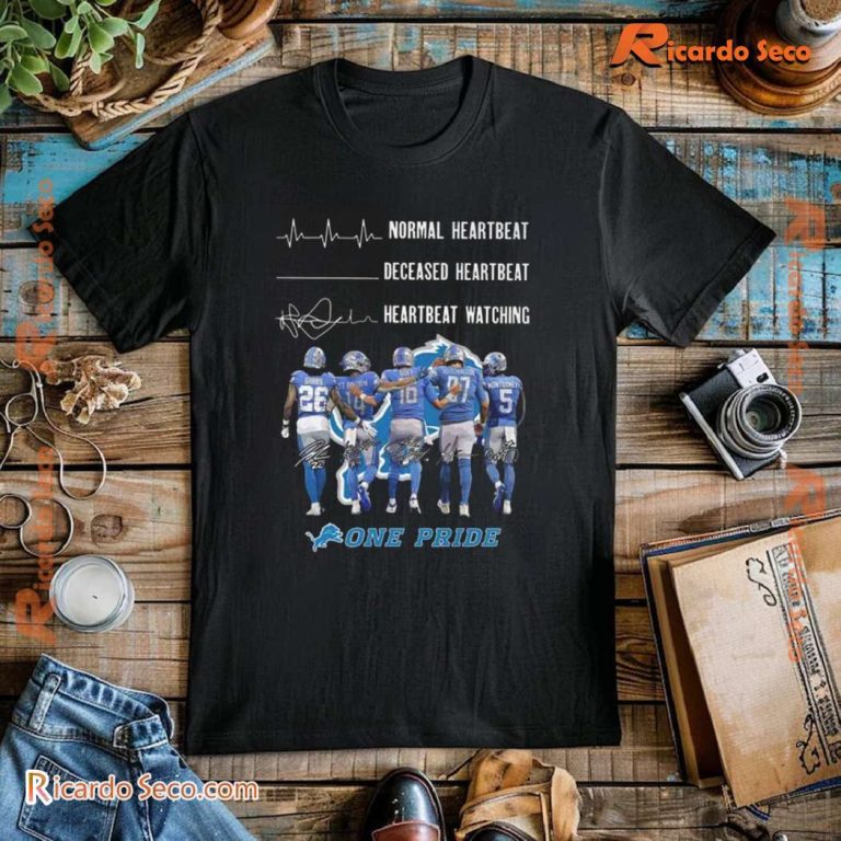 Heartbeat Watching Detroit Lions 2025 One Pride Graphic Unisex T-shirt-a uYJXWPw