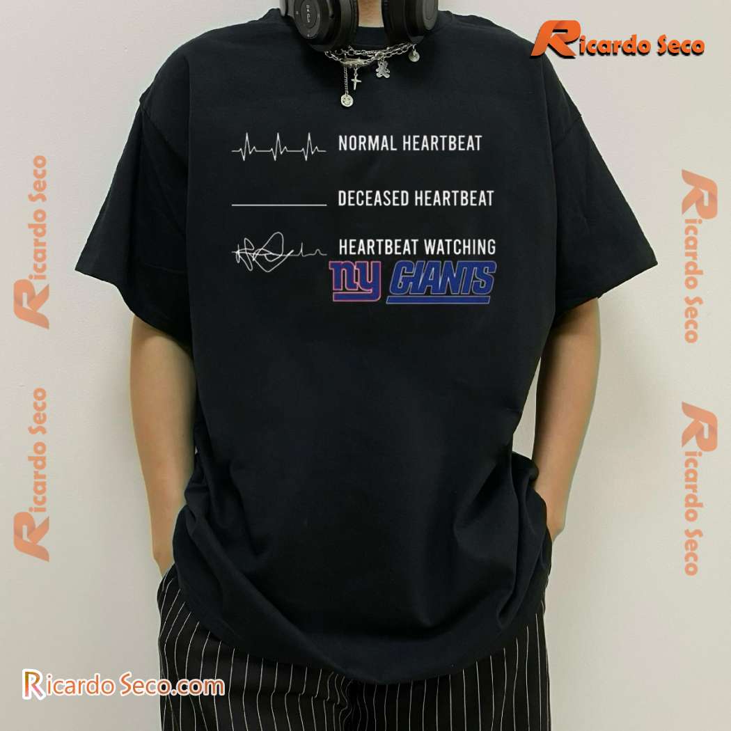 Heartbeat Watching New York Giants 2025 Graphic Unisex T-shirt HFC4yIi