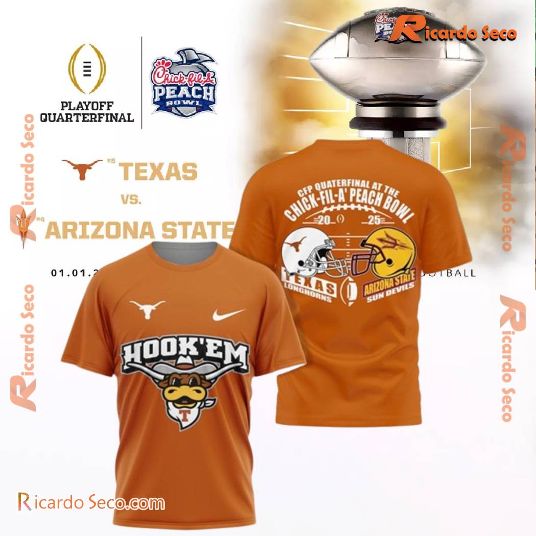 Hookem Texas Longhorns CFP Quarterfinal At The Chick-fil-a Peach Bowl 2025 Unisex T-shirt nGwObq3