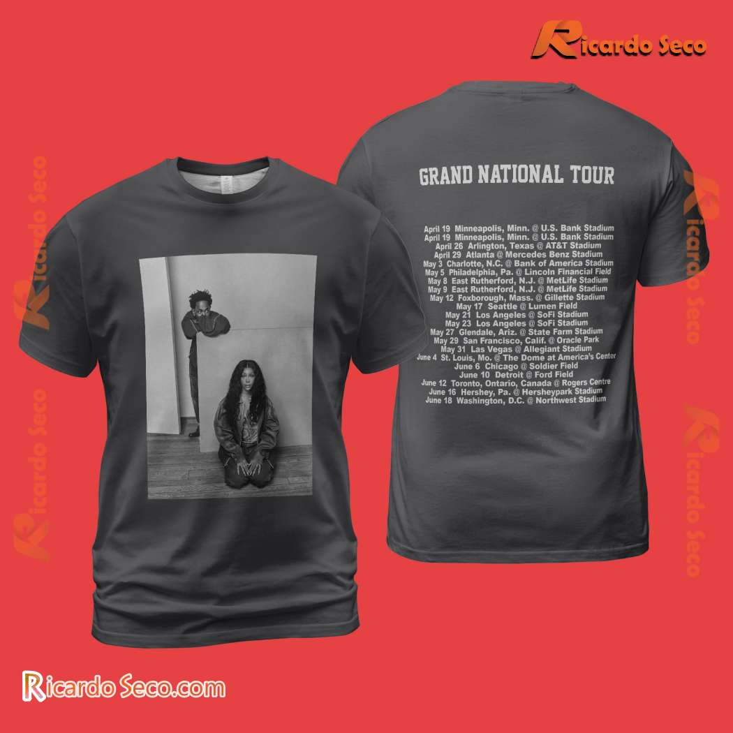 Kendrick Lamar And Sza Grand National Tour 2025 Unsiex T-shirt 6ShCuxG