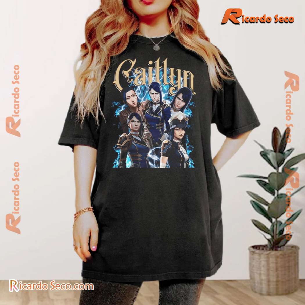 League Of Legends Caitlyn Arcane Vintage Printed Unisex T-shirt RNyKLDb