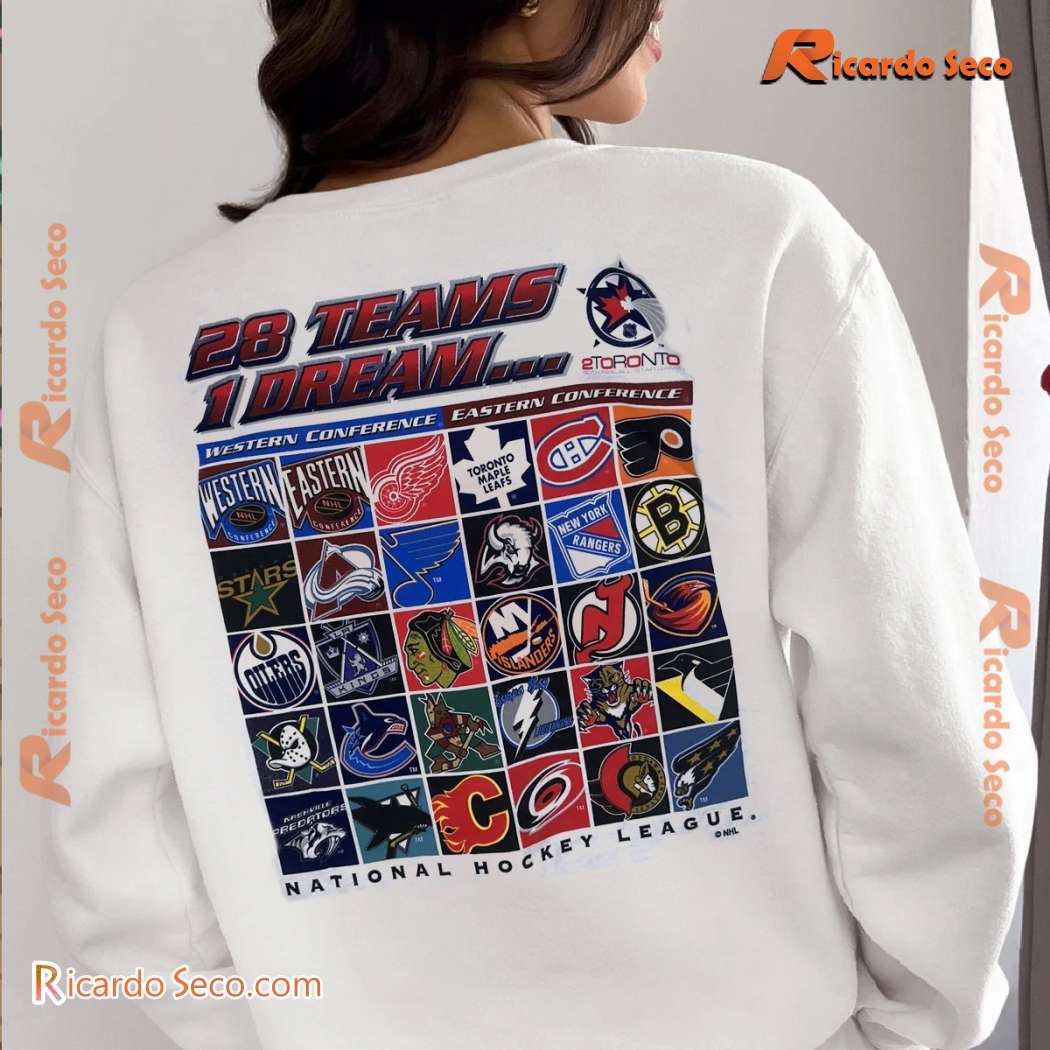 NHL 28 Teams 1 Dream Vintage Graphic Classic Men Shirt 0uI56EC