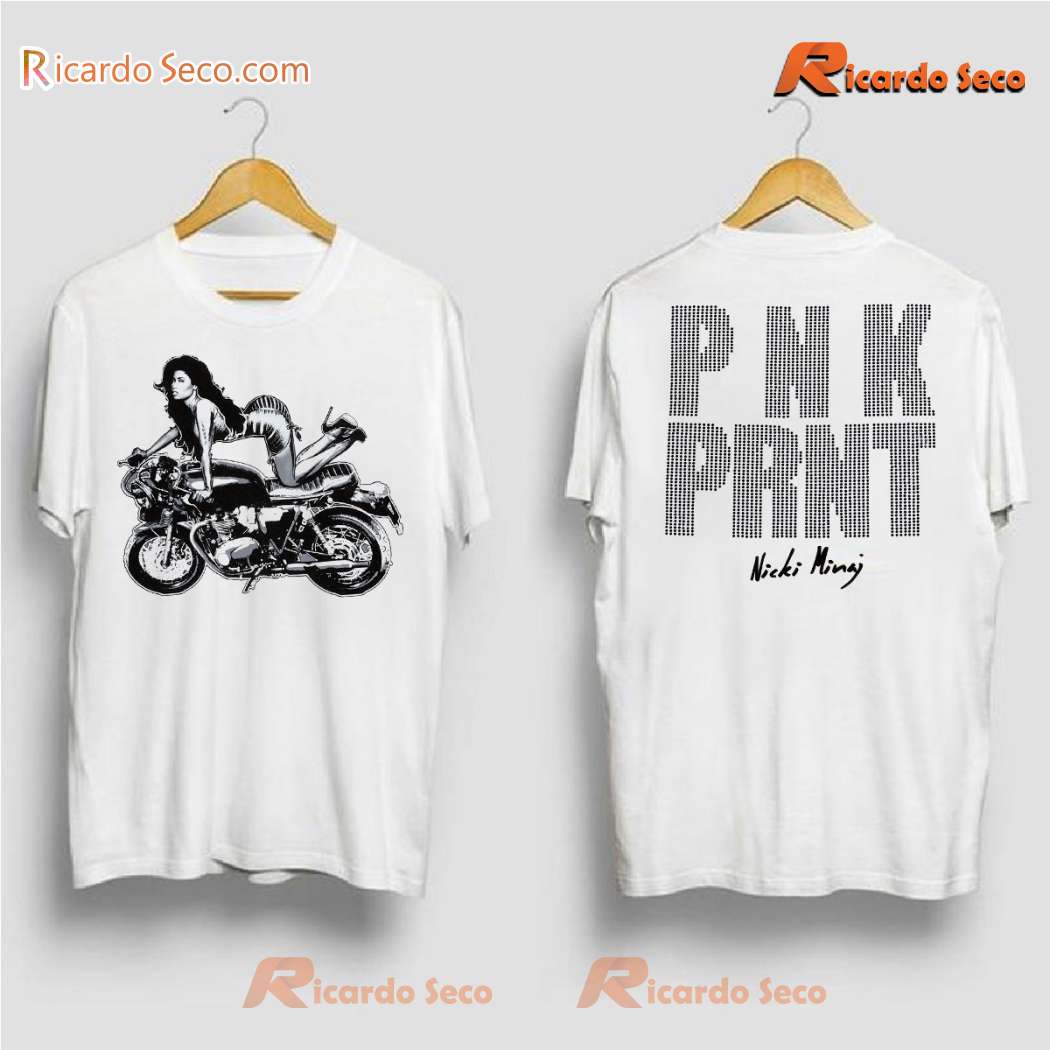 Nicki Minaj The Pinkprint 10 Year Anniversary PNKPRNT Bike Rhinestone Classic Men Shirt borxitV