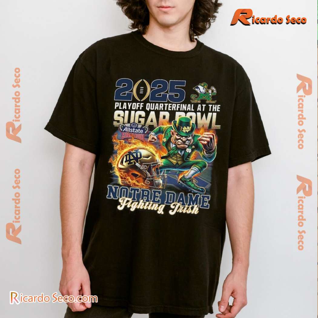 Notre Dame Fighting Irish 2025 Playoff Sugar Bowl Graphic Unisex T-shirt c9eltR0