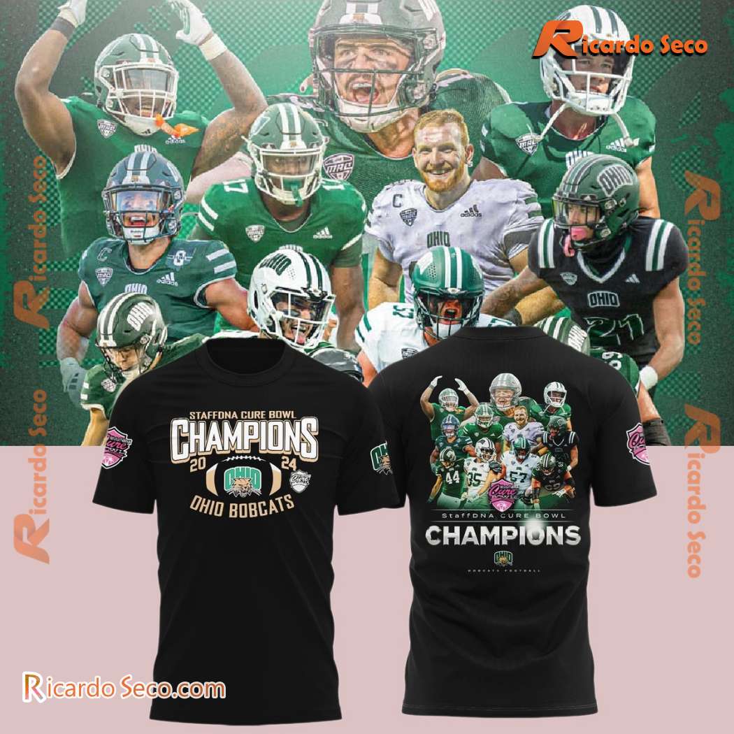 Ohio Bobcats Staffdna Cure Bowl Champions 2024 Graphic Classic Men Shirt UIEpJKm