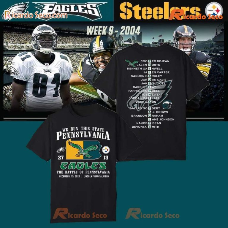 Philadelphia Eagles We Run This State Pennsylvania Eagles 2024 Graphic Classic Men Shirt yl6qkMX