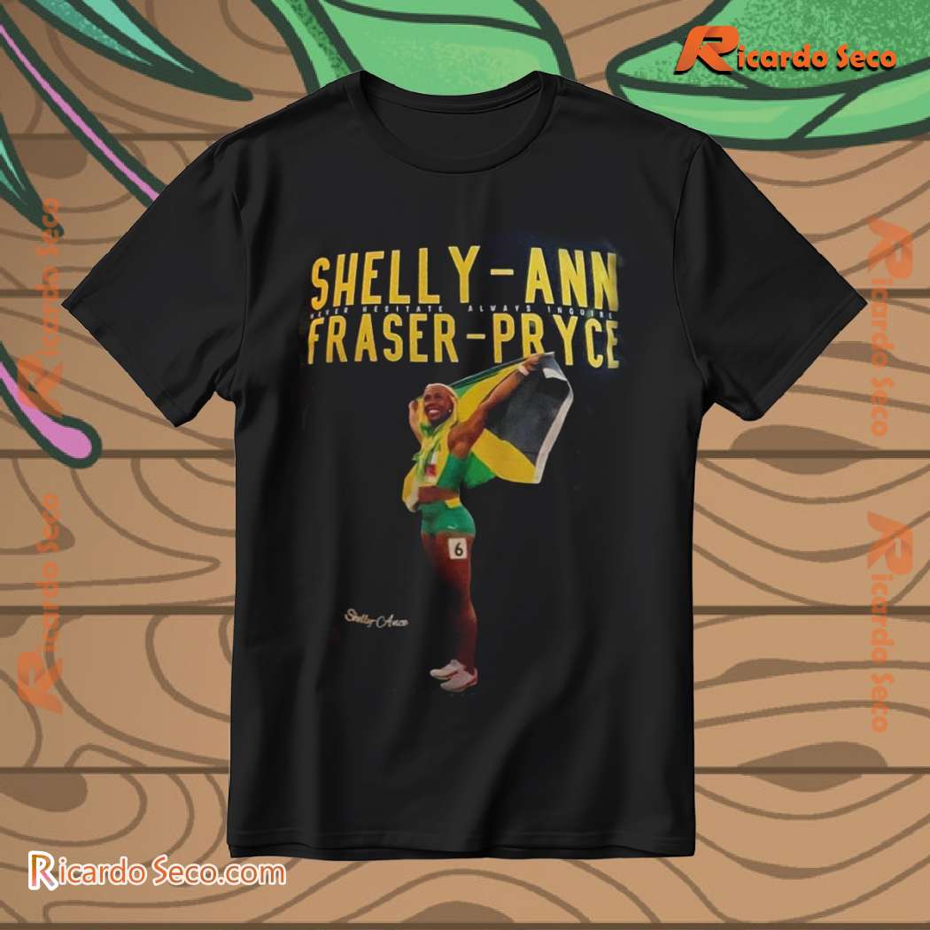 Shelly Ann Fraser Pryce Win Gold In The 100-meter Event Classic Men Shirt XABx48d