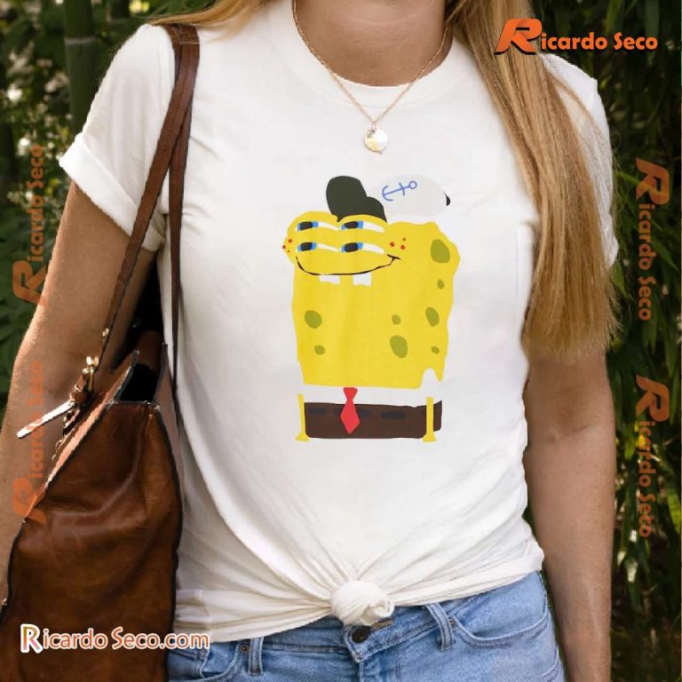 Spongebob Squarepants Cactus Plant Flea Market Ut Two Sides T-shirt-a VwA3Jy1