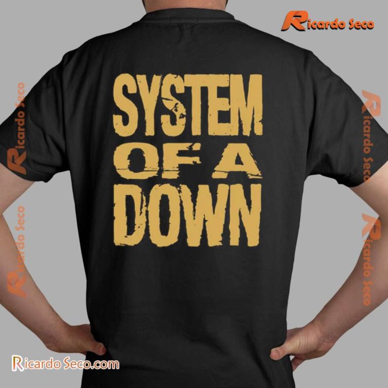 System Of A Down Gold Hand Graphic Classic Men Shirt-a r8JQDdu