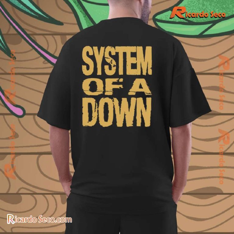 System Of A Down Gold Hand Graphic Classic Men Shirt-c Woq8ZPD