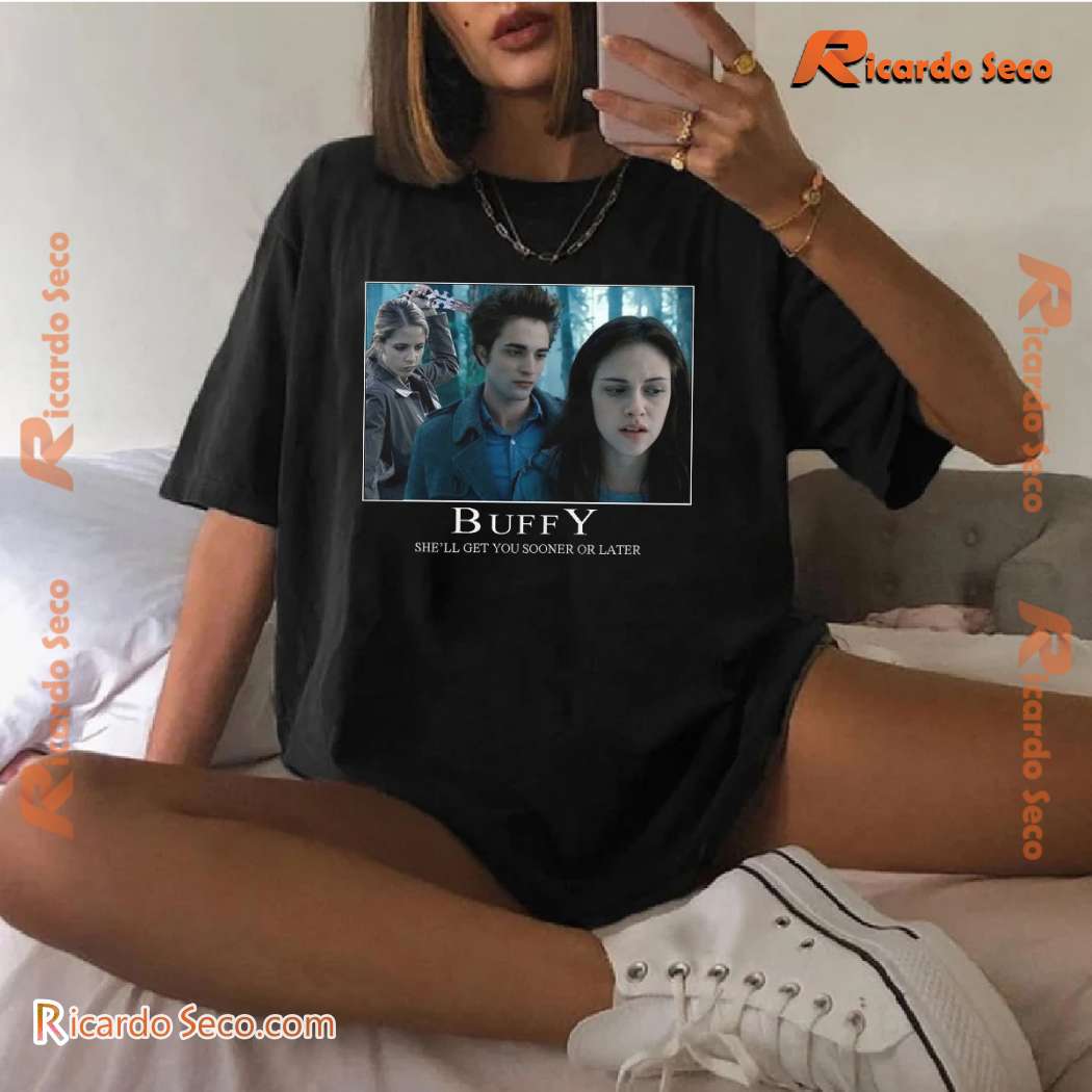 Twilight Buffy She'll Get You Sooner Or Later Classic Men Shirt-b 7C3m8a5