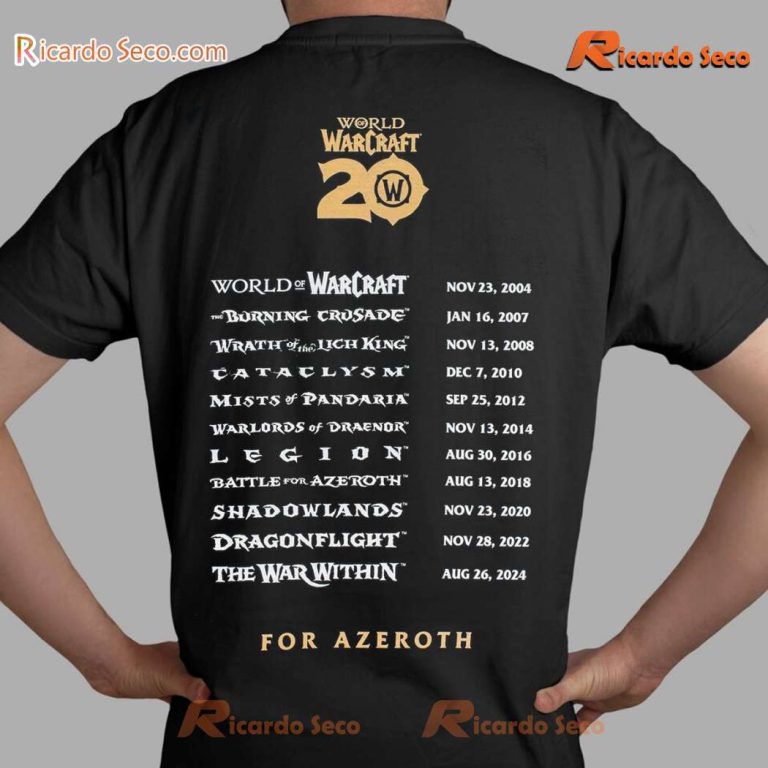 World Of Warcraft 20th Anniversary For Azeroth Celebration Classic Men Shirt-b lf0qpge