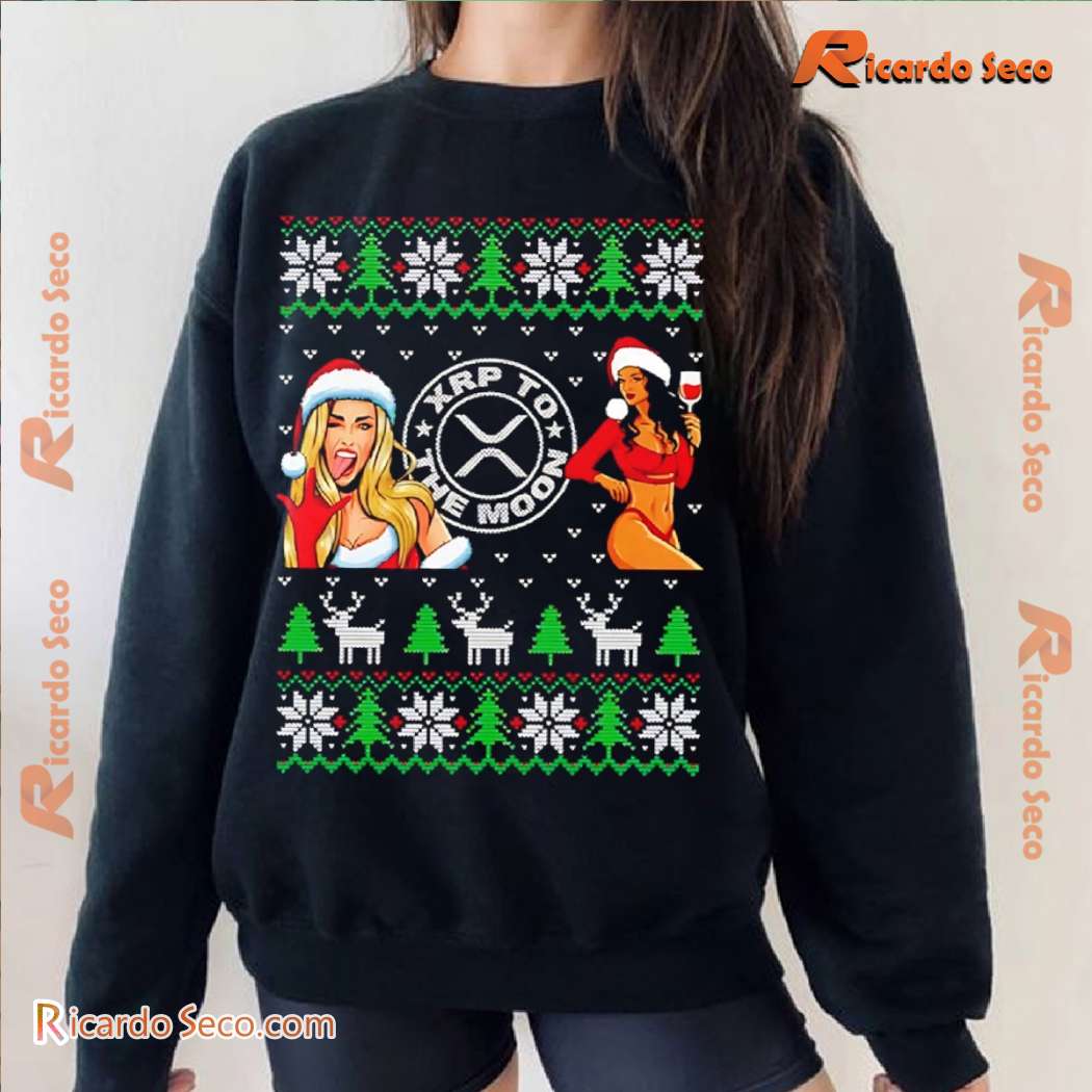 XRP To The Moon Ugly Christmas Unisex Sweater w5fitR2