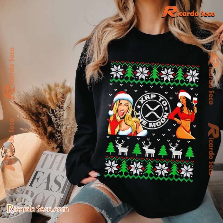 XRP To The Moon Ugly Christmas Unisex Sweater-b 4oDAvKW