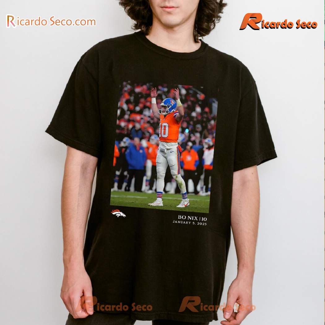 Bo Nix Denver Broncos NFL Flash Features Week 18 Unisex T-shirt 205YuQD